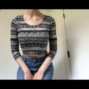 Forever 21 Safari Print Crop Top